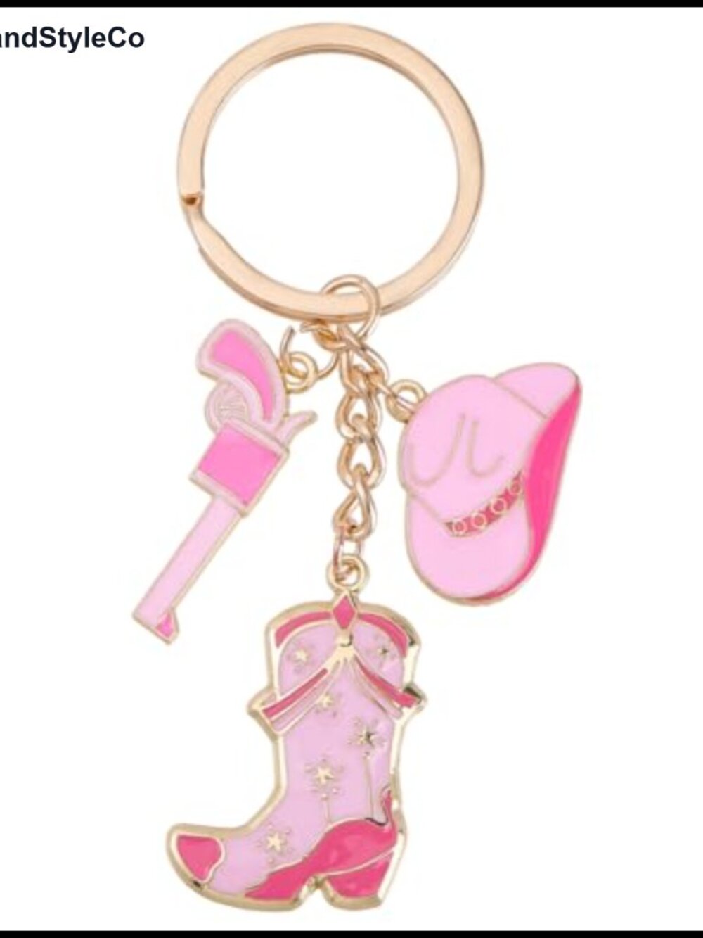 Western Cowboy Boots Keychain Metal Bag Charm Keyring Accessory